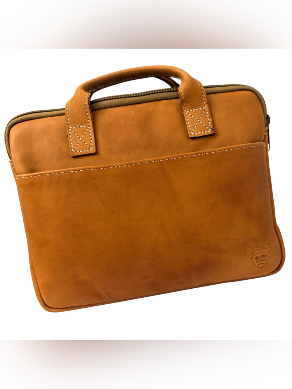 Vintage Tahoe Classics Brown Bag Company Cognac Leather Padded Laptop Bag